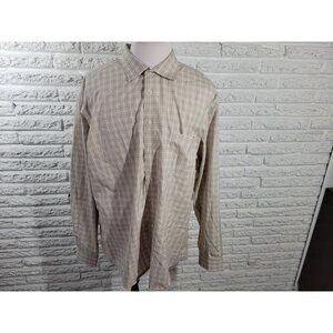 Pronto Uomo Men Shirt 3XLT Long Sleeve Collar Casual Non Iron Beige PLA51XE